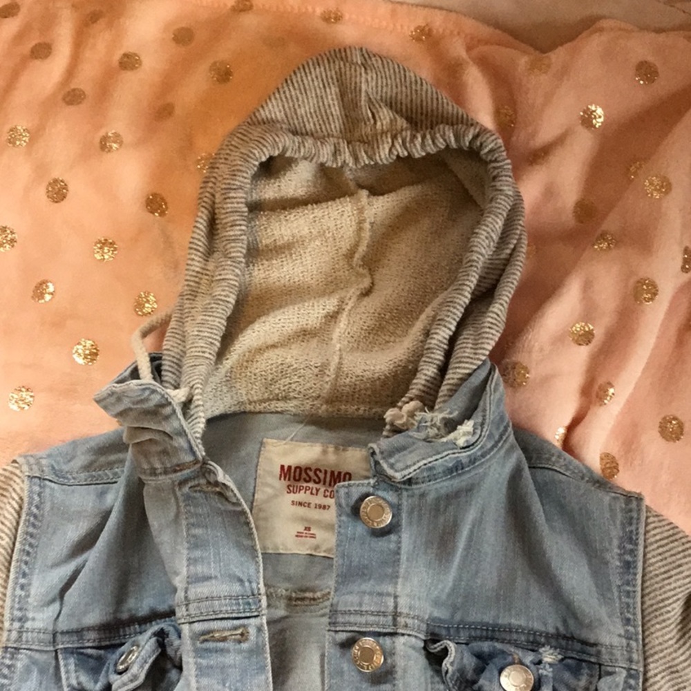 XS Mossimo destructed denim hoodie
